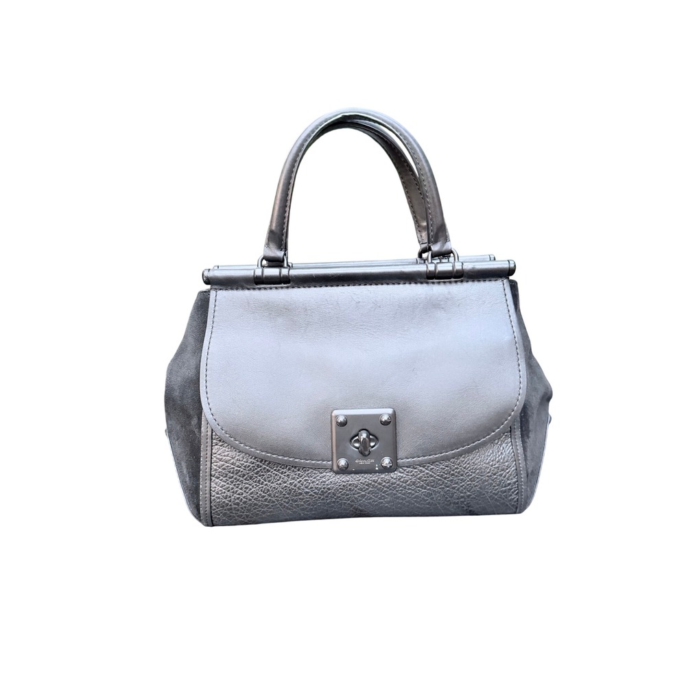 Coach Drifter‎ Carryall Black Leather Suede Mixed Media Satchel Bag 38389 2016